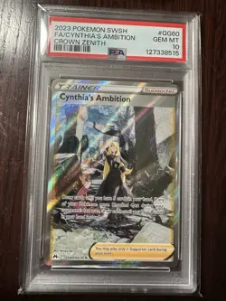 PSA 10 Cynthia's Ambition GG60 Crown Zenith Galarian Gallery Ultra Rare Pokemon - Image 1