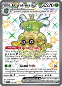 LP Pokemon Forretress ex - 212/091 - Shiny Ultra Rare Lightly Played Paldean Fat - Image 1