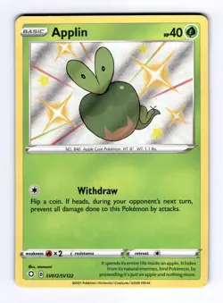Applin Shining Fates: Shiny Vault #SV012 (2020) Holo NM Pokemon - Image 1