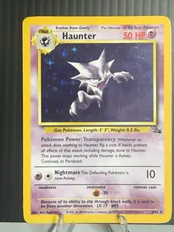 Pokemon Haunter Fossil Holo Rare Unlimited 6/62 50 HP 1999 English - Image 1