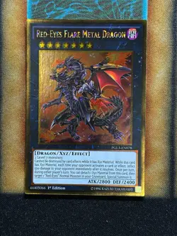 Yugioh Red-Eyes Flare Metal Dragon PGL3-EN078 Gold Rare 1st Ed NM - Image 1