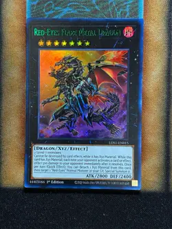 Yugioh Red-Eyes Flare Metal Dragon LDS1-EN015 Ultra Rare 1st Ed GREEN NM - Image 1