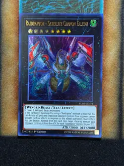 Yugioh Raidraptor - Satellite Cannon Falcon BLLR-EN073 Ultra Rare 1st Ed NM - Image 1