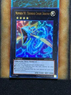 Yugioh Number 91: Thunder Spark Dragon REDU-EN098 Ultra Rare 1st Ed NM - Image 1