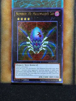 Yugioh Number 70: Malevolent Sin DUSA-EN014 Ultra Rare 1st Ed NM - Image 1