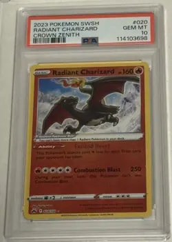 PSA 10 GEM MINT Radiant Charizard Crown Zenith 20/159 Pokemon Card - Image 1