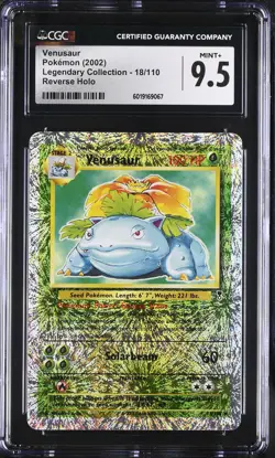 CGC 9.5 MINT+ Venusaur Legendary (Collection) 18/110 Reverse Holo Pokemon Card - Image 1