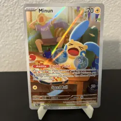 Pokemon TCG Minun Card 194/182 Paradox Rift IR MINT Condition - Image 1