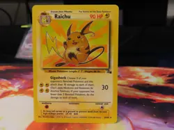 Raichu Fossil Rare Non Holo WOTC LP Pokemon Card Vintage Light Play Classic - Image 1