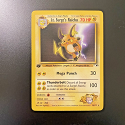 Lt. Surge's Raichu 28/132 1st Edition Gym Heroes LP - Pokemon Card - Image 1