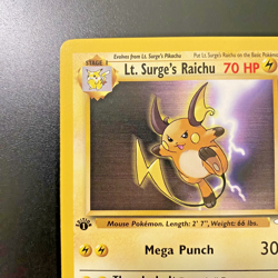 Lt. Surge's Raichu 28/132 1st Edition Gym Heroes LP - Pokemon Card - Image 2