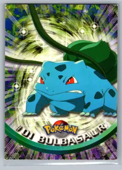 Topps #01 Bulbasaur Pokemon Card Blue Logo TV Animation Edition Series - Image 1