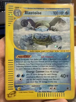 Pokemon TCG Blastoise Expedition Base Set Reverse Holo Holo Rare Card 4/165 - Image 1