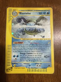 Pokemon TCG Blastoise Expedition Base Set Reverse Holo Holo Rare Card 4/165 - Image 4