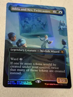 mtg borderless foil Adrix and Nev, Twincasters, Secrets Strixhaven special guest - Image 1