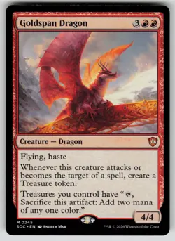 Goldspan Dragon Mythic Commander: Secrets of Strixhaven 245 MTG Near Mint 2026 - Image 1