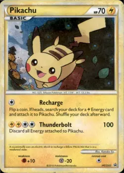 Pikachu HGSS03 Promo HGSS Black Star Promos Pokemon Heavily Played - Image 1