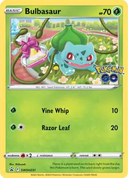Slightly Played, English - 1 x Pokemon Bulbasaur - SWSH231 - Promo Sword and Shi - Image 1