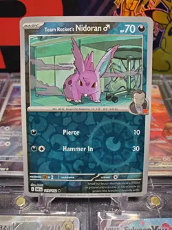 Team Rocket's Nidoran 117/182 Common Reverse Holo Pokemon TCG Destined Rivals - Image 1