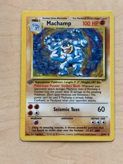 1999 Pokemon 1st Edition Ghost Stamp Machamp Base Set Holo 8/102 - Image 1