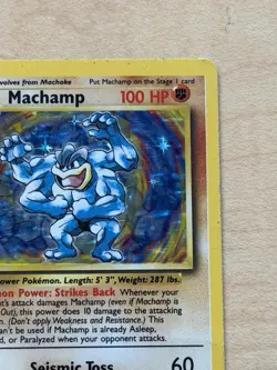 1999 Pokemon 1st Edition Ghost Stamp Machamp Base Set Holo 8/102 - Image 4