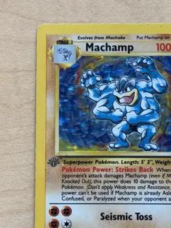 1999 Pokemon 1st Edition Ghost Stamp Machamp Base Set Holo 8/102 - Image 5