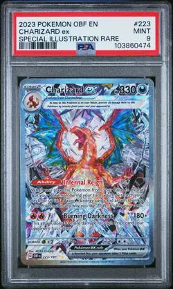 2023 POKEMON OBF EN-OBSIDIAN FLAMES SPECIAL ILLUSTRATION RARE CHARIZARD EX PSA 9 - Image 1