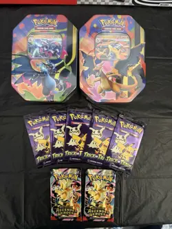 Pokemon TCG Charizard Ex Tin Set ( X & Y) 2 Ascended Heroes Booster Packs & More - Image 2