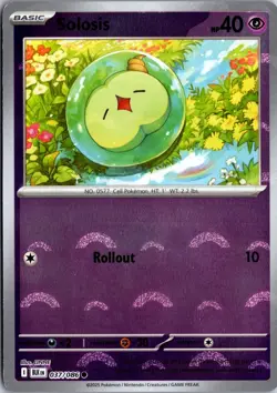Solosis (Poke Ball Pattern) 037/086 Holo Common Black Bolt Pokemon Near Mint - Image 1