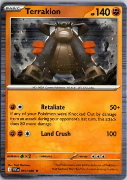 Terrakion 054/086 Holo Rare White Flare Pokemon Holo Near Mint - Image 1