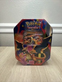 Pokemon Mega Charizard ex Factory Sealed Tin Box - Charizard Y - 4 Booster Packs - Image 1