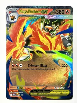 Mega Emboar ex 035 Black Star Promo Holo from Ascended Heroes Pokemon TCG EX Box - Image 1