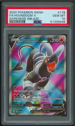 Pokemon SWSH Darkness Ablaze Houndoom V Full Art 178/189 PSA 10 - Image 1