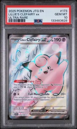PSA10 POKEMON LILLIE'S CLEFAIRY EX ULTRA RARE 173/159 - Image 1