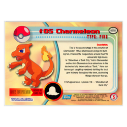 1999 Topps Pokemon Charmeleon TV Animation Edition Non Holo #05 Near Mint - Image 2