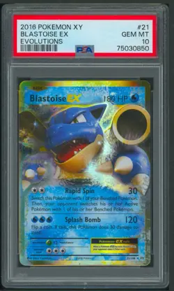 Pokemon XY Evolutions Blastoise EX 21/108 PSA 10 - Image 1