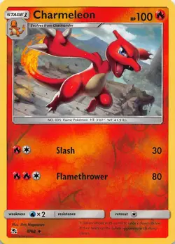 Charmeleon 8/68 Uncommon Hidden Fates Pokemon Reverse Holo Near Mint - Image 1