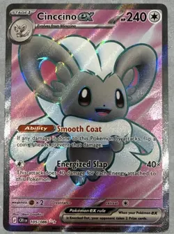 Pokemon Cinccino ex 105/086 Chaos Rising Rare Full Art Holo NM MINT - Image 1