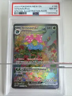 PSA 8 Pokemon 151 Special Illustration Rare SIR Venusaur EX MEW EN 198/165 NM/MT - Image 1