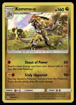 Kommo-o 163/236 Holo Rare Cosmic Eclipse Pokemon Holo Near Mint - Image 1
