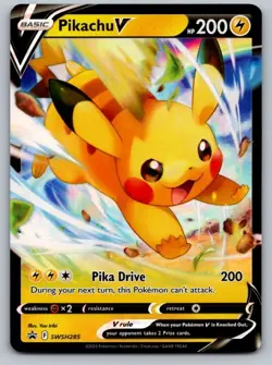 Pikachu V SWSH285 Holo Promo Sword & Shield Promo Pokemon Near Mint - Image 1