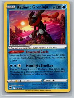 Radiant Greninja 046/189 Radiant Rare Astral Radiance Pokemon Holo Near Mint - Image 1