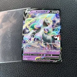 2021 Pokemon SWSH #111 Galarian Rapidash V Black Star Promo Mint - Image 1