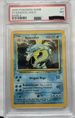 2000 POKEMON BASE SET 2 #7 GYARADOS-HOLO PSA 7 - Image 1