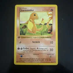 Pokemon Charmander Base Set Shadowless 1st Edition Basic Common 46/102 50 HP - Image 1