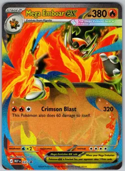 Mega Emboar ex 035 Holo Promo ME: Mega Evolution Promo Pokemon Holo Near Mint - Image 1