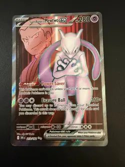 Team Rocket’s Mewtwo EX 213/182 Full Art Ultra Rare Destined Rivals Pokemon NM - Image 1