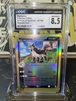 2003 Pokemon EX Ruby & Sapphire Mightyena Reverse Holo R - CGC 8.5 - Image 1