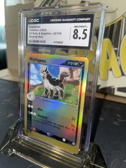 2003 Pokemon EX Ruby & Sapphire Mightyena Reverse Holo R - CGC 8.5 - Image 3