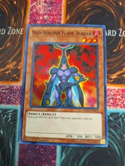 Yu-Gi-Oh! Neo-Spacian Flare Scarab SHVA-EN033 Super Rare 1st Edition Near Mint - Image 1
